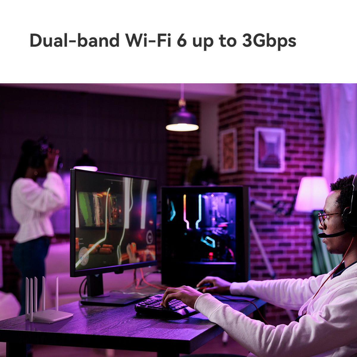 Imou HX21 AX3000 Dual Band Wi-Fi 6-router (hvid, mesh)