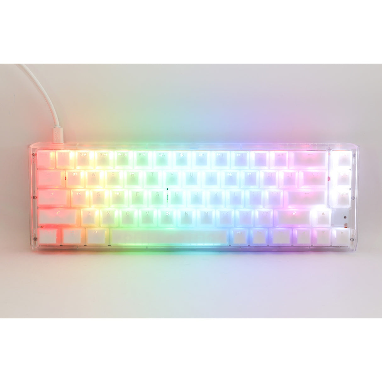 Ducky one 3 sf aura hvid rgb mekanisk tastatur (hvid, us layout (qwerty), cherry mx brown, 65%, abs double shot, hot swap)