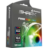Sharkoon shark disc pwm rgb case ventilator (gennemsigtig, 120 x 120 x 25 mm)