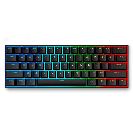 Mchose ace 60 pro hall effect magnetic switch gaming keyboard (zwart, us lay-out (qwerty), ice blue magnetic, 60%, rgb, hot swap, pbt keycaps, hall effect sensor)