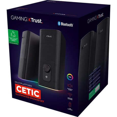 Trust GXT 612 Cetic PC-højttaler (sort, Bluetooth, RGB)