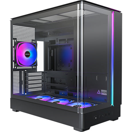 Montech king 15 pro midi tårnhus (sort | 2x USB-A | 1x USB-C | RGB | vindue)