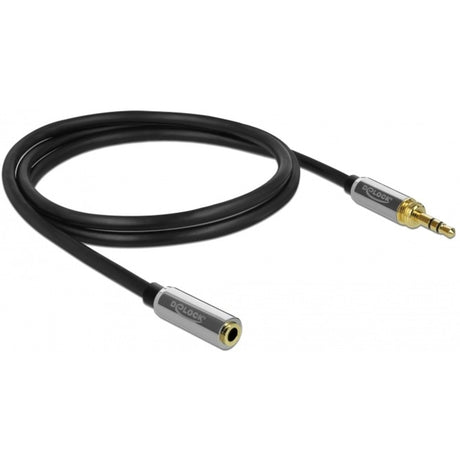 Delock stereostik 3,5 mm 3-benet han > hun forlængerkabel (sort, 1 meter)