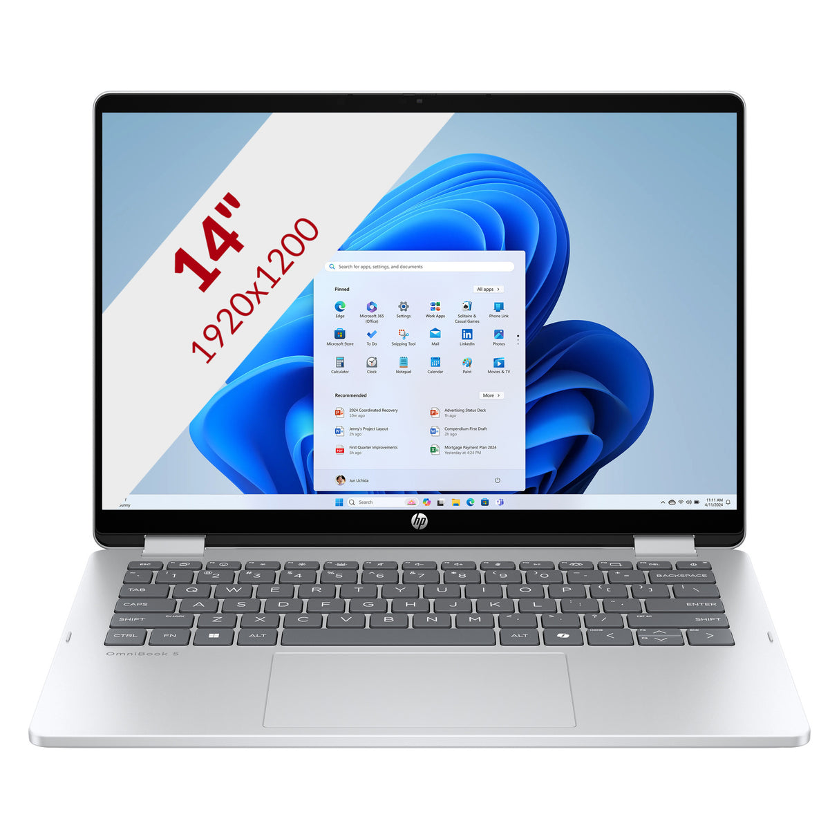 Hp omnibook 5 flip 2-in-1 14-fp0255ndx 14 laptop (zilver | core 5 120u | intel graphics | 16 gb | 512 gb ssd | touch)