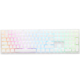 Ducky zero 6108 ren hvid rgb mekanisk gaming-tastatur (hvid, us-layout (qwerty), cherry mx2a brown, 100%, rgb-lysdioder, double-shot pbt, hot swap, 2,4ghz | bluetooth | usb-c)
