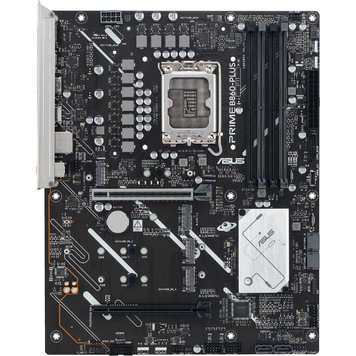 Asus Prime B860-Plus-CSM Socket 1851 bundkort (RAID, 2,5 GB-LAN, lyd, ATX)