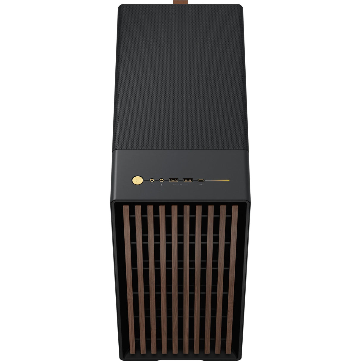 Fractal design nord midi tårnhus (sort træ farve | 2x USB-A | 1x USB-C | hærdet glas)