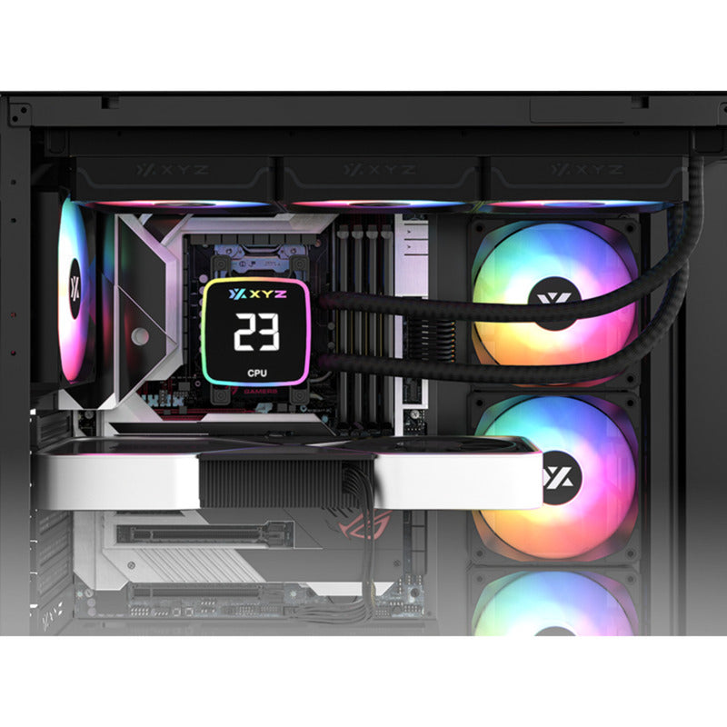 Xyz pc gear aquapulse aio 360 vandkøling (sort, argb, pwm)