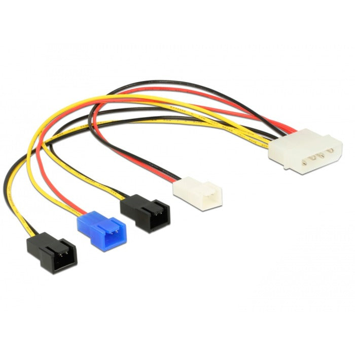 Delock strømkabel molex 4 ben han > 4 x 2 ben blæser