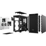 Vær stille! pure base 600 vindue midi tårnhus (sort | 2x USB-A | hærdet glas)