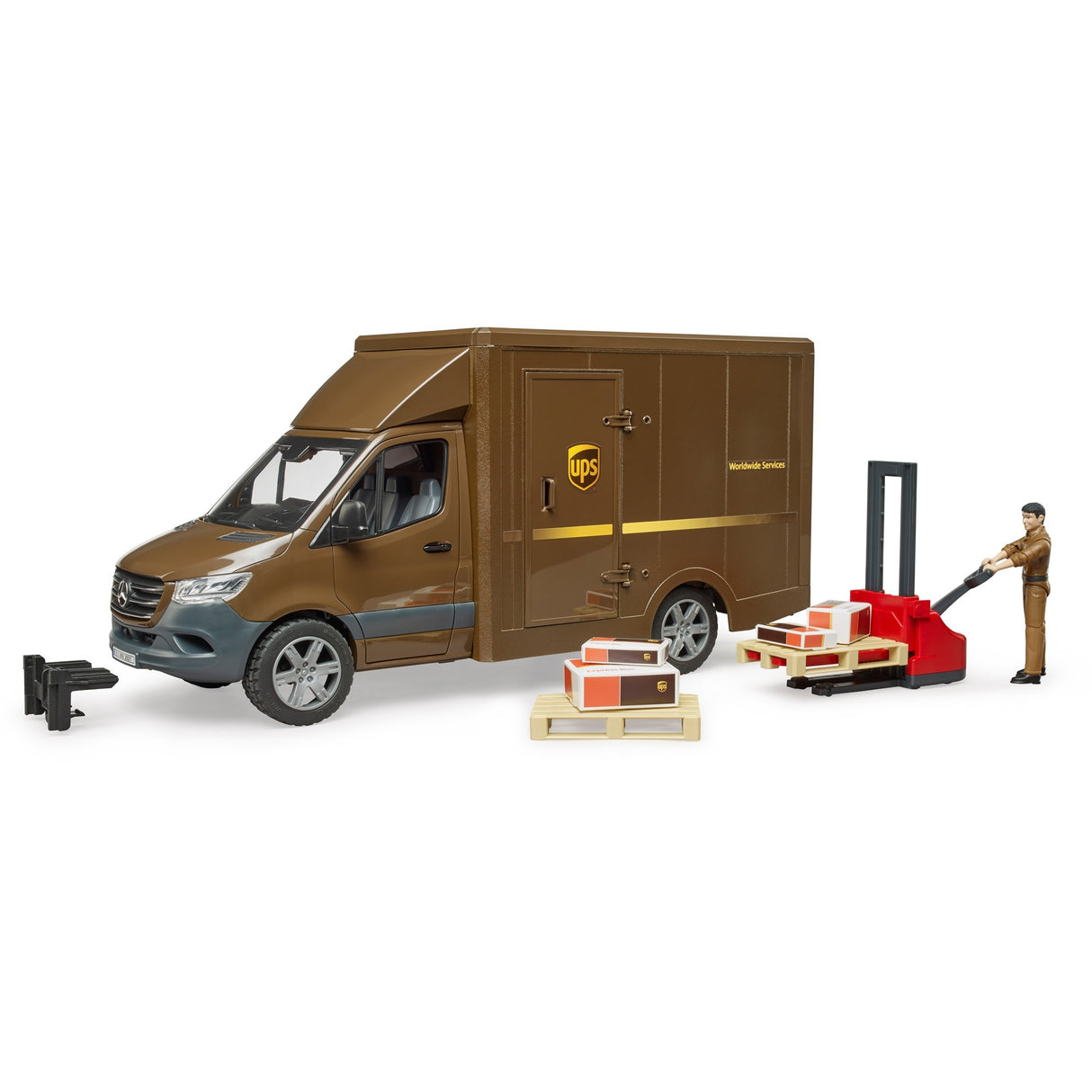 Bruder MB Sprinter UPS med fører og tilbehør modelkøretøj (02678)
