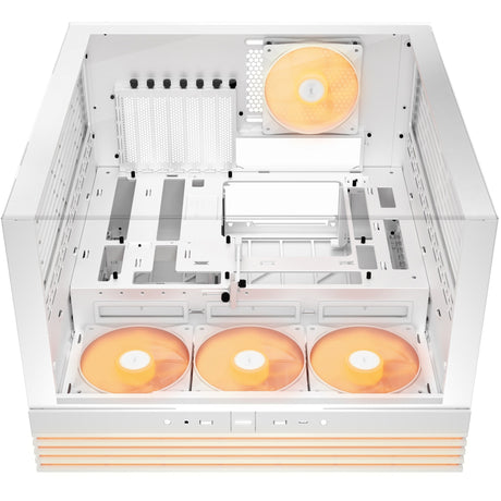 Vær stille! lys base 600 lx midi tårnhus (hvid | 2x USB-A | 1x USB-C | RGB | hærdet glas)