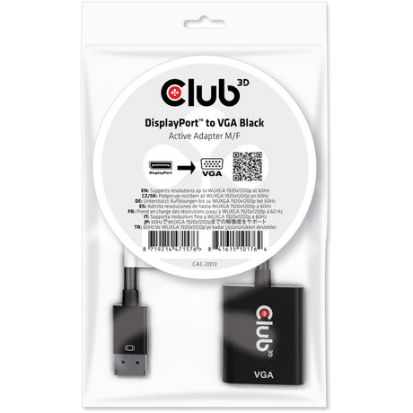 Club 3D Displayport 1.1 til VGA aktiv adapter (sort)