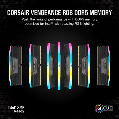 Corsair Vengeance RGB 32 GB DDR5-6000 (2x 16 GB) RAM (sort, cmh32gx5m2b6000c30, xmp 3.0)