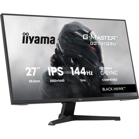 Iiyama G-Master Black Hawk G2741QSU-B1 27 gaming-skærm (sort, HDMI, DisplayPort, 2x USB-A, USB-B, 144 Hz)