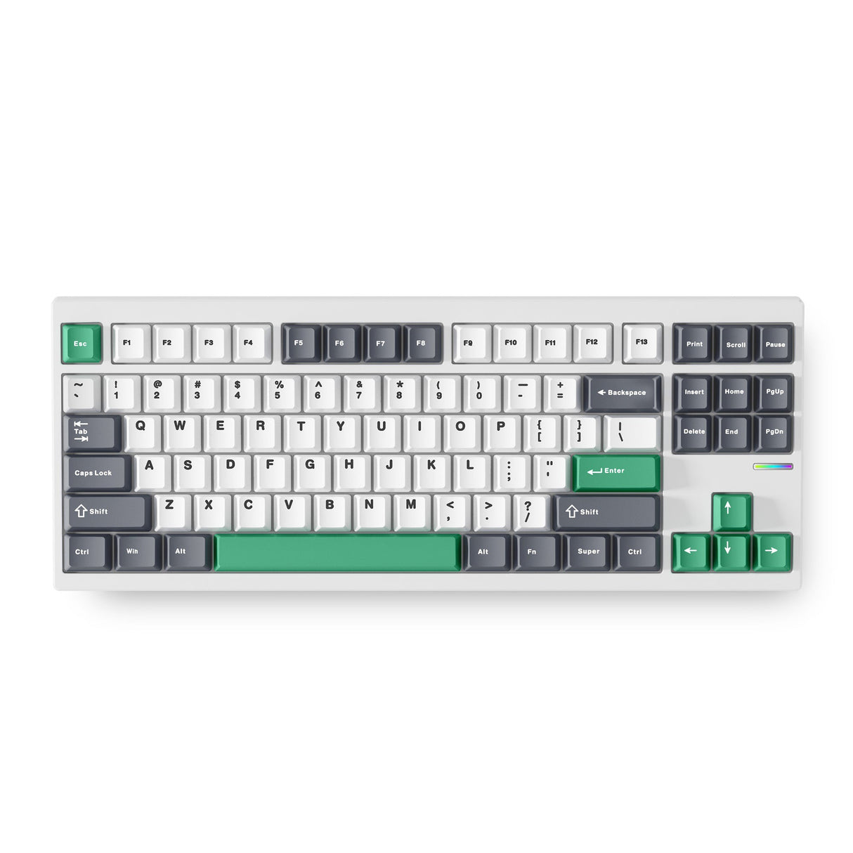 Mchose gx87 lite: hvid nano spraying matcha latte v2 aluminium specialtilpasset mekanisk tastatur (hvid, huano matcha latte v2, rgb, hot swap, double-shot pbt, trådløs | bluetooth | usb-c)