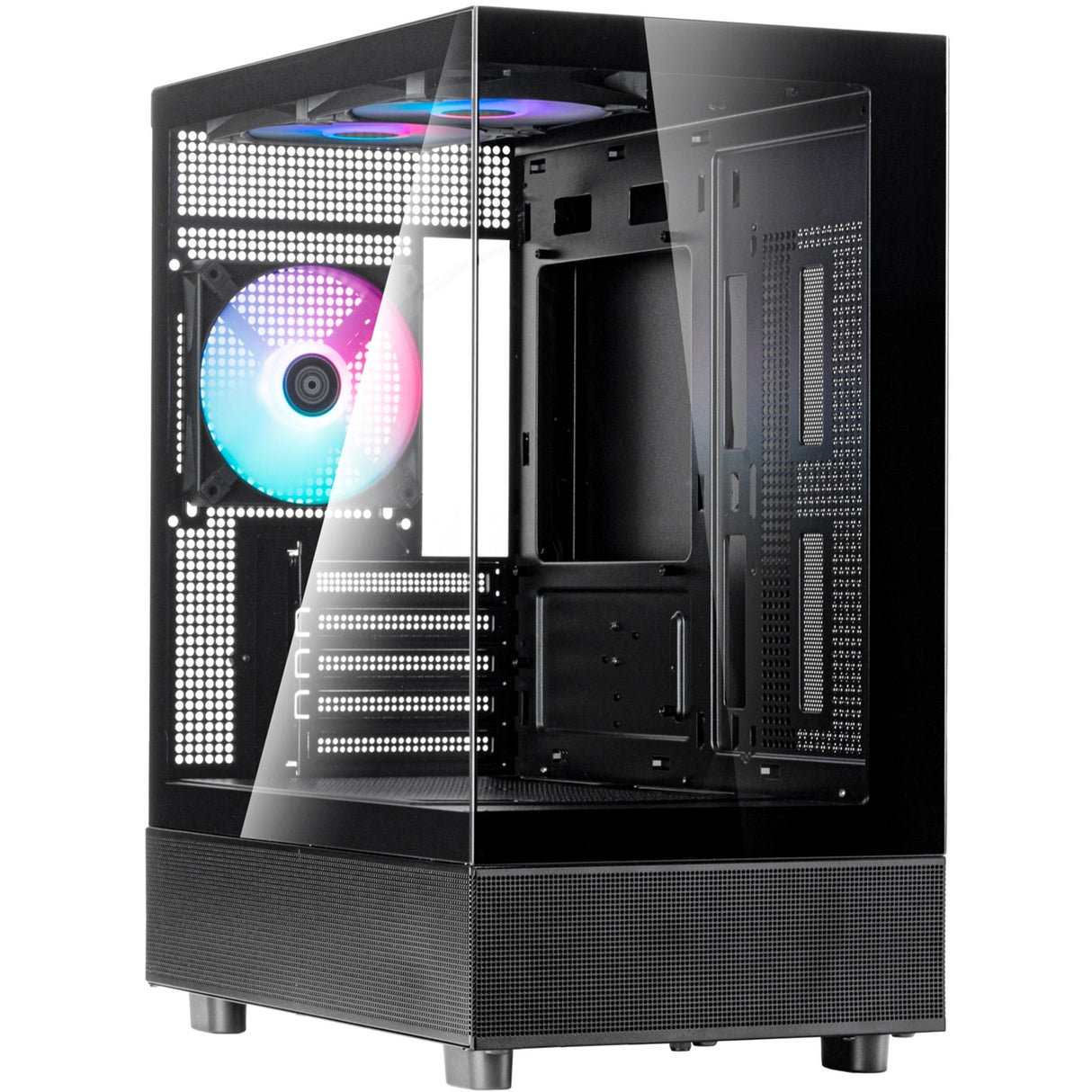 Silverstone lucid 04 mini tårnhus (sort | 2x USB-A | 1x USB-C | RGB | hærdet glas)