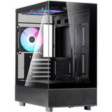 Silverstone lucid 04 mini tårnhus (sort | 2x USB-A | 1x USB-C | RGB | hærdet glas)