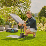 Gardena Sileno robotplæneklippergarage til Sileno Pro Max Free baldakin (grå orange)