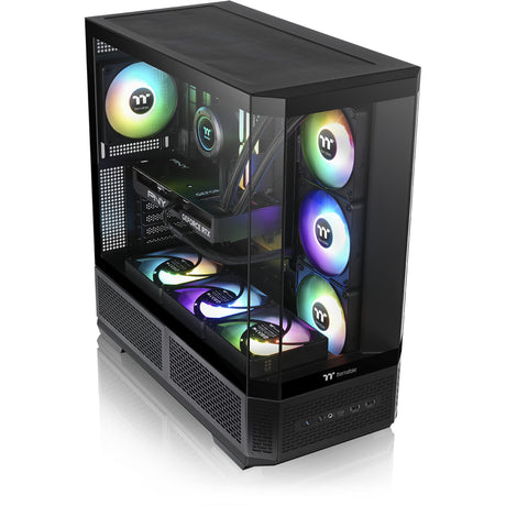 Thermaltake view 370 tg argb midi tårnhus (sort | 2x usb-a | 1x usb-c | rgb | hærdet glas)