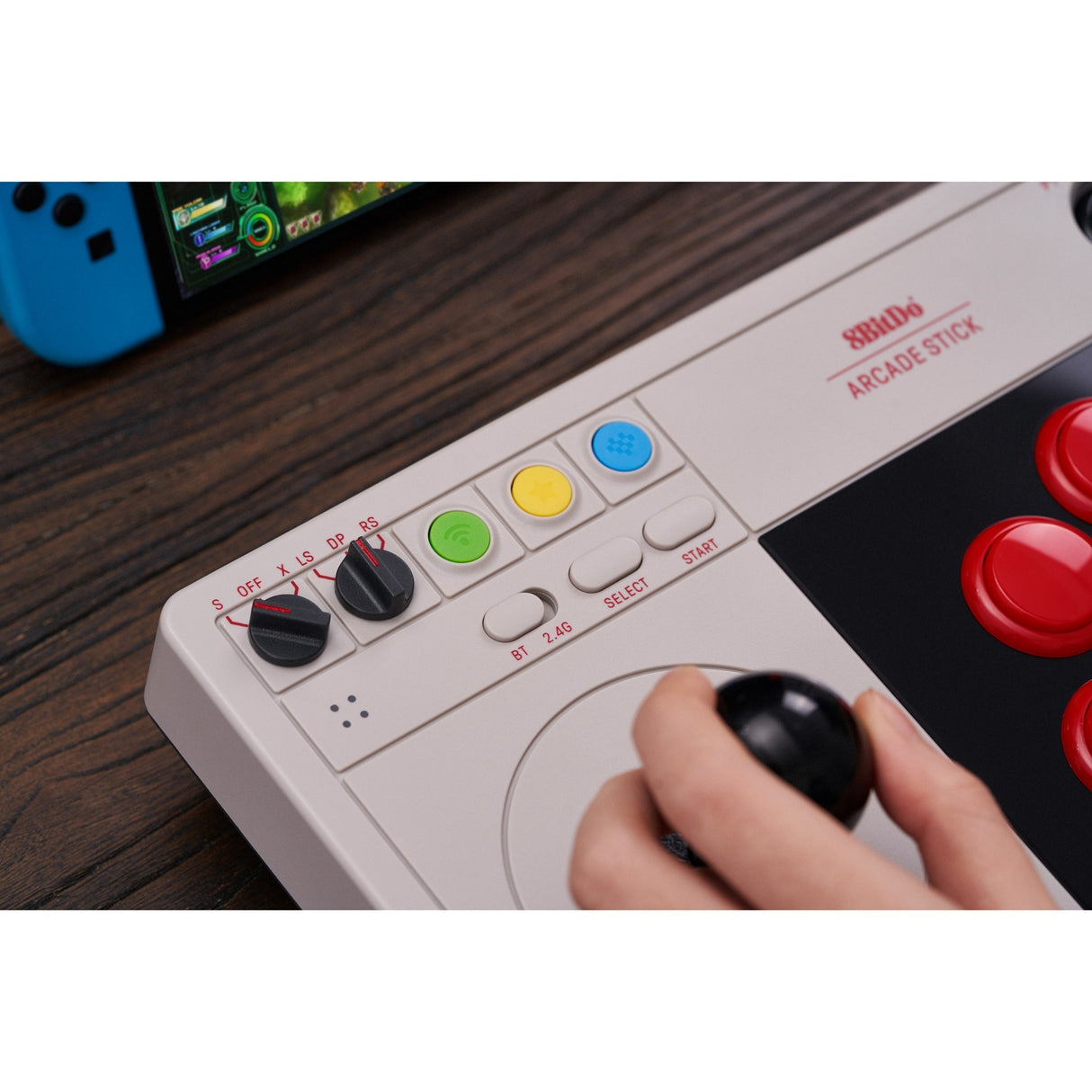 8bitdo arcade stick gamepad (grå)