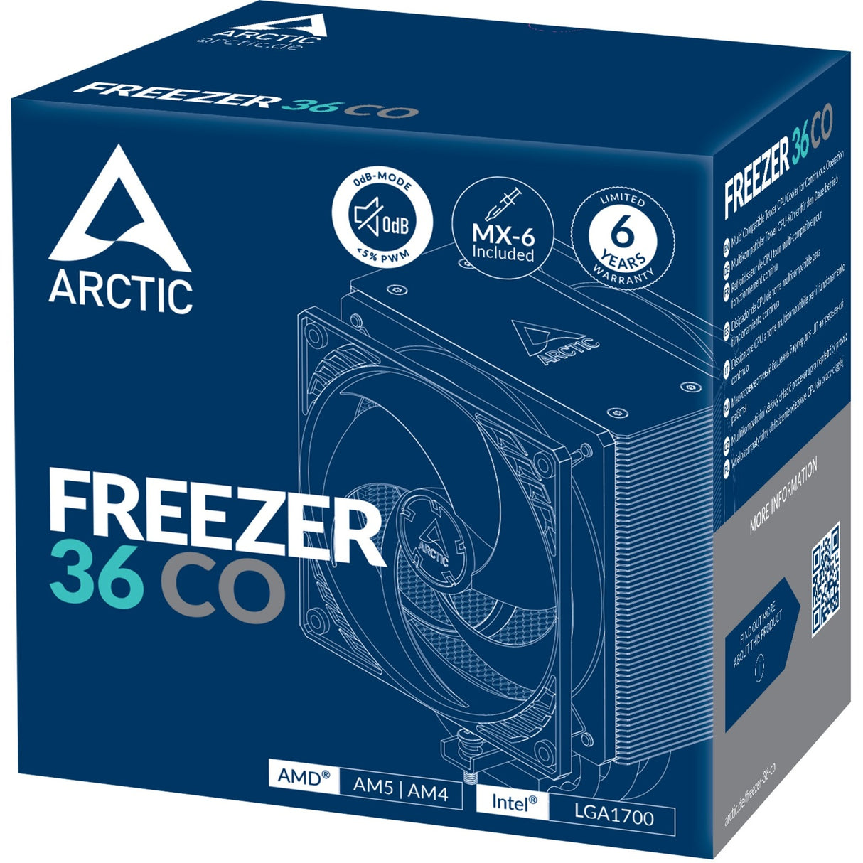 Arctic freezer 36 co CPU køler (aluminium, 4-pin PWM)