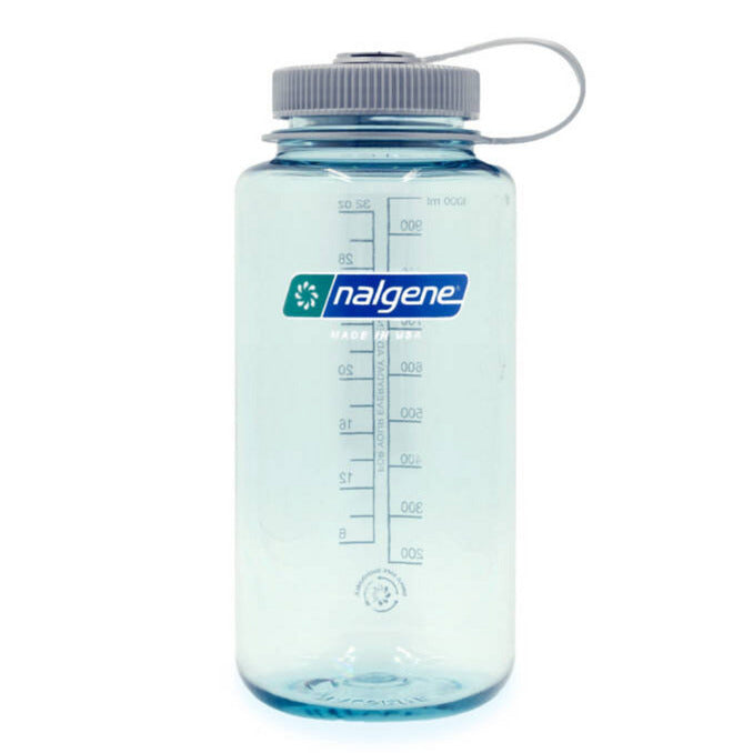 Nalgene bred mund sustain vandflaske, 1 liter drikkedunk (lyseblå)
