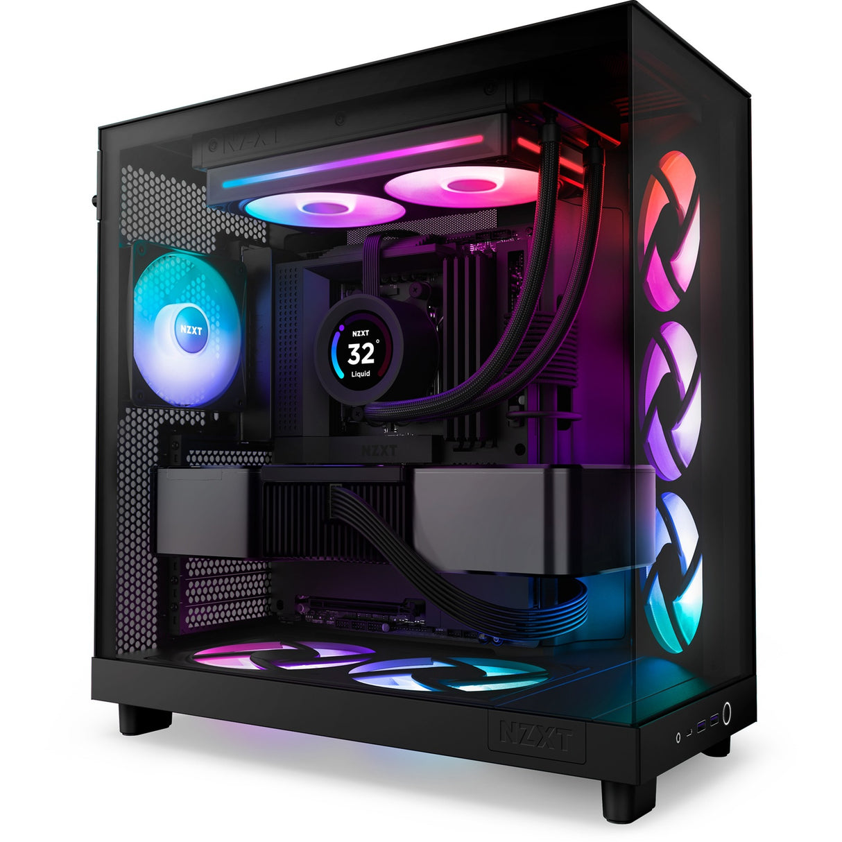 Nzxt f240 rgb core case fans (sort, 2 stk, 240 x 120 x 26 mm)