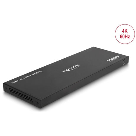 Delock HDMI splitter 1x HDMI ind > 8x HDMI ud, 4k 60hz (sort, med downscaler)
