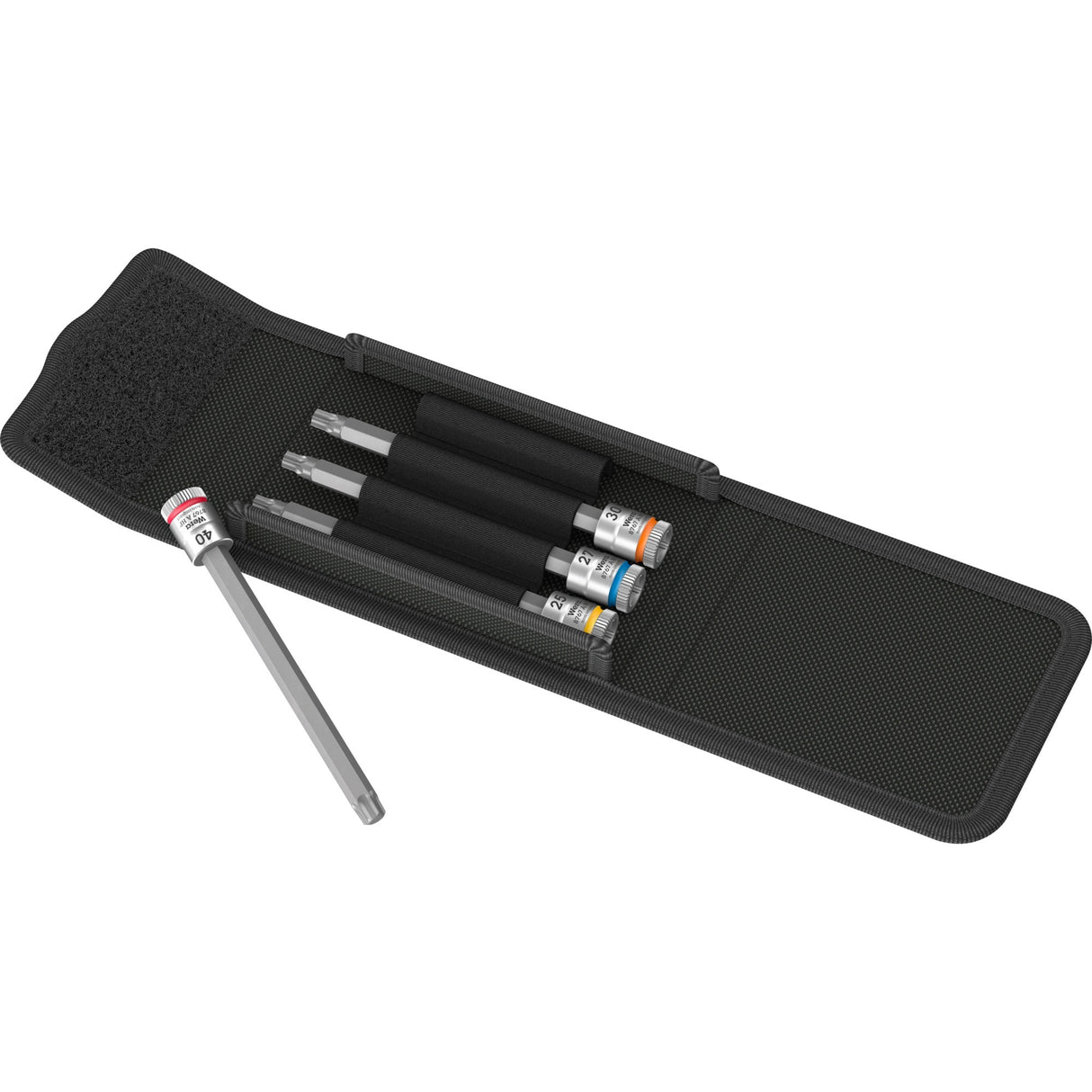Wera 8767 a torx® hf 1 zyklop bit topnøglesæt torx topnøgle (sort sølv, 4-delt, med holdefunktion, 1 4-drev)
