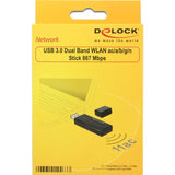Delock USB 3.0 dual band stick WLAN-adapter (sort)