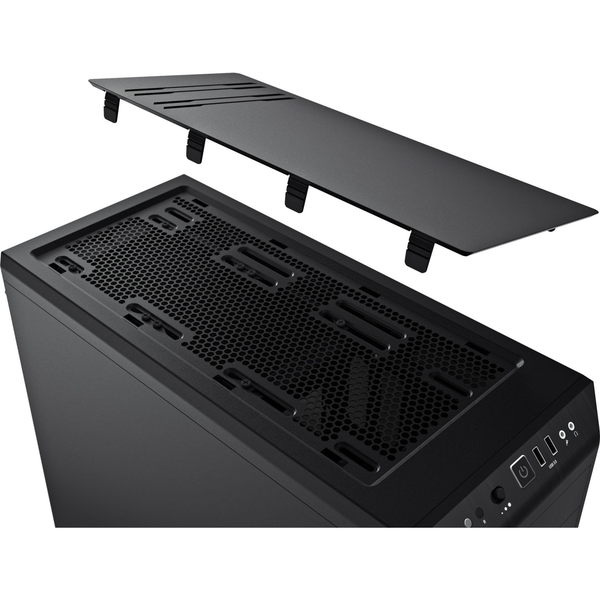 Vær stille! pure base 600 midi tårnhus (sort | 2x USB-A)