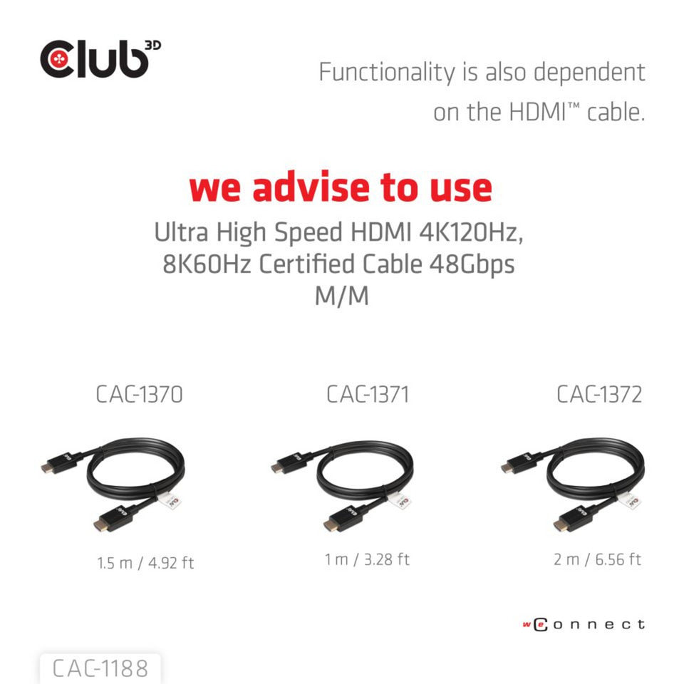 Club 3D Mini Displayport 1.4 til HDMI 8K60Hz M-F Adapter (sort)