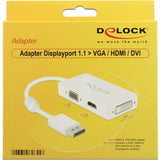 Delock displayport > vga hdmi dvi-adapter (hvid, 0,16 meter)