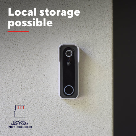 Trust doorcam-3000 smart WiFi dørklokkekamera (hvid sort, 2,4 GHz WiFi)