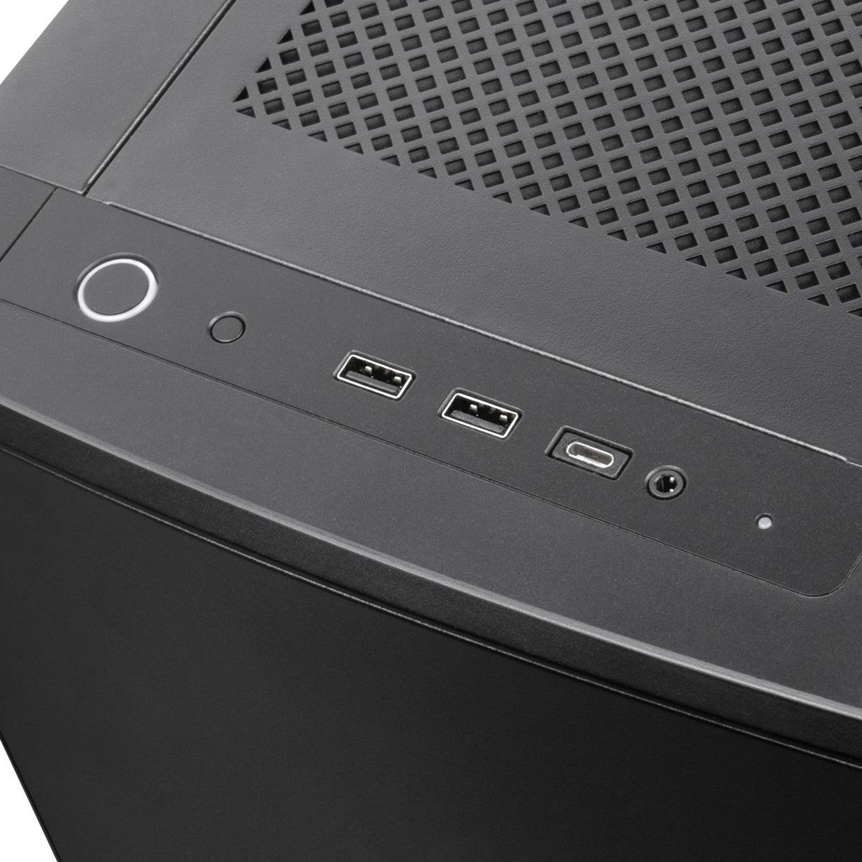 Silverstone seta q1 midi tårnhus (sort | 2x USB-A | 1x USB-C)