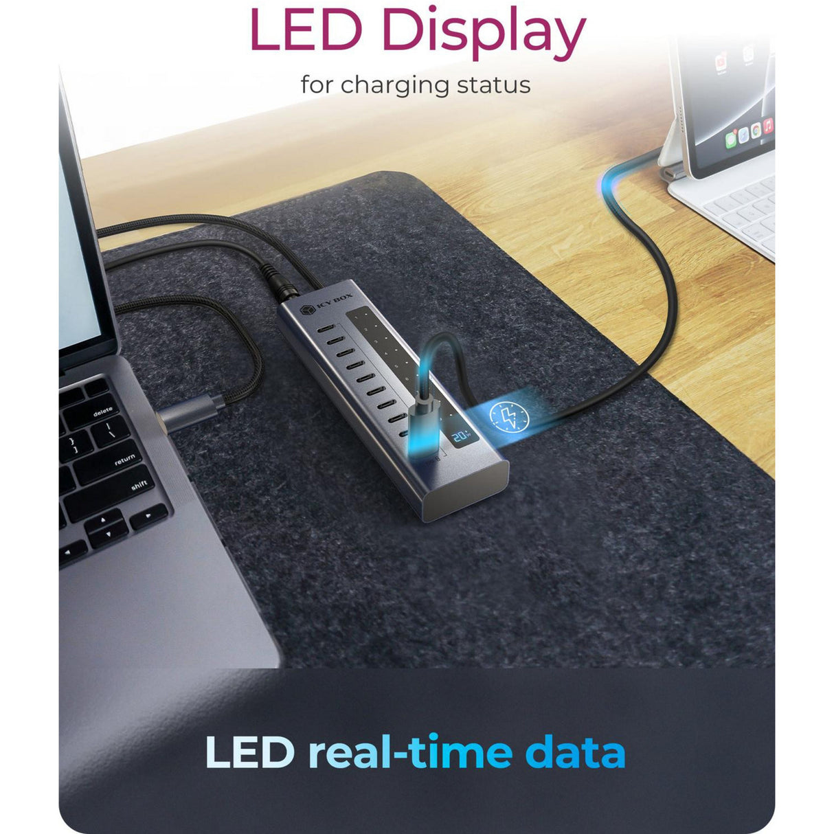 Icy box ib-hub1450-c31 usb hub (antracit)