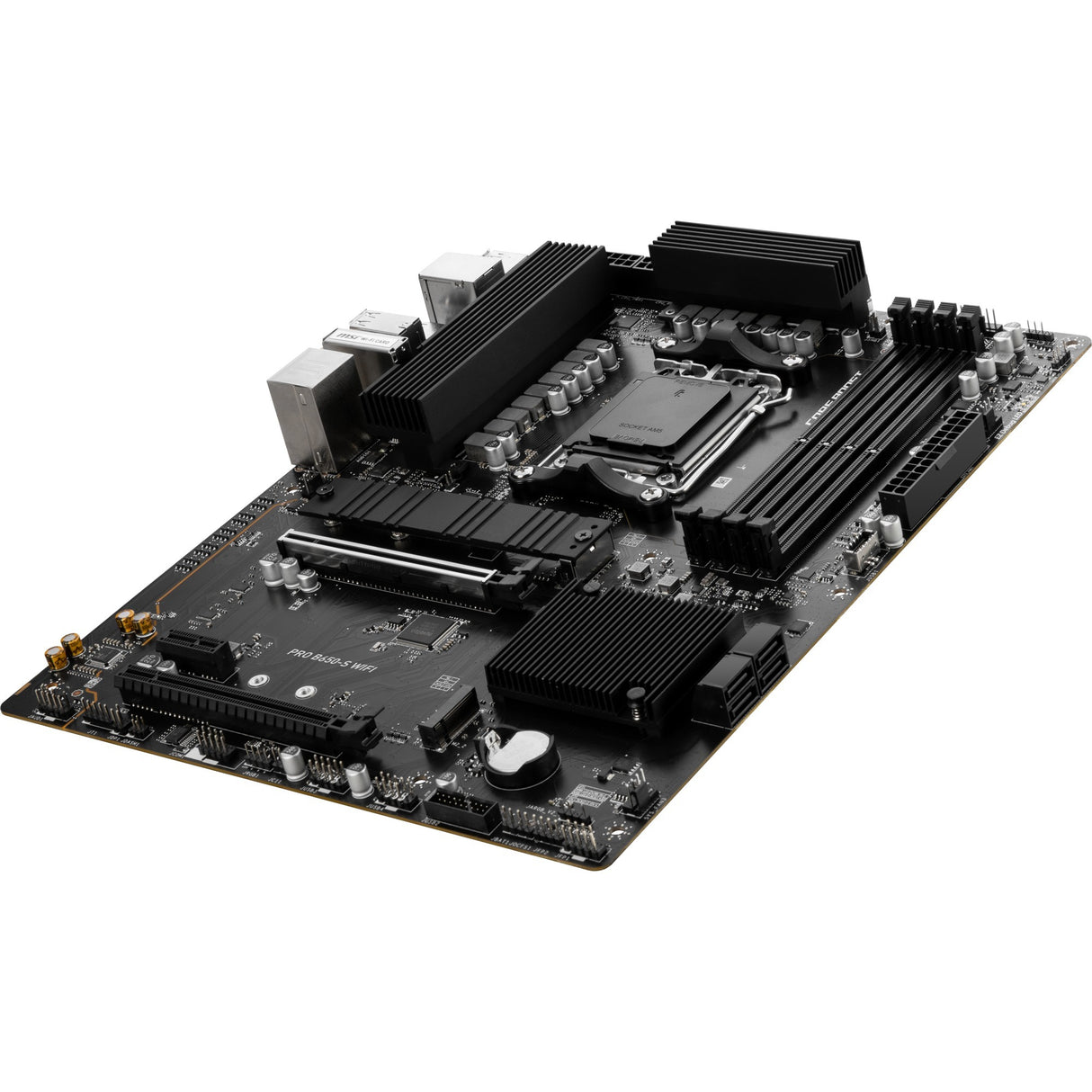 MSI Pro B650-S WiFi Socket AM5 bundkort (sort, RAID, 2,5 GBE-LAN, WiFi 6e, BT, lyd, ATX)