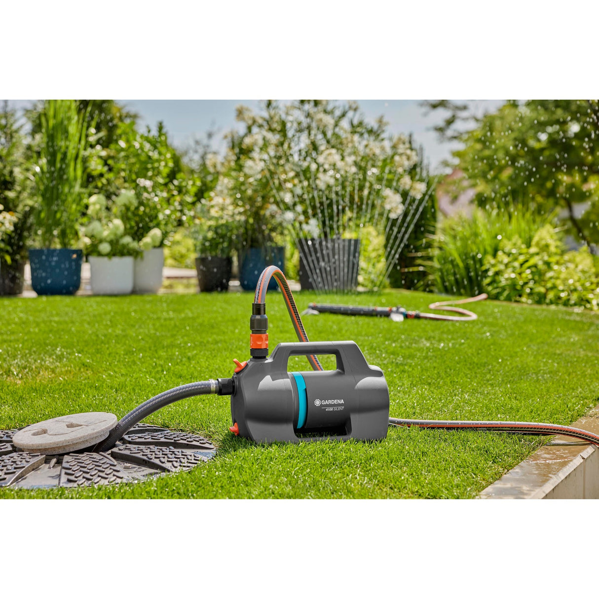 Gardena vandingspumpe 4100 silent (mørkegrå turkis, 550 watt)