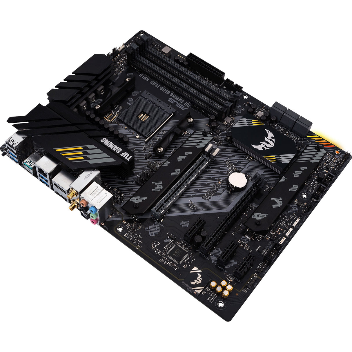 Asus Tuf Gaming B550-Plus WiFi II Socket AM4 bundkort (sort, RAID, GB-LAN, WiFi 6, BT, lyd, ATX)