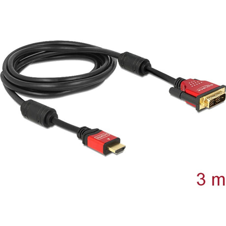 Delock højhastigheds HDMI - HDMI a han > DVI hanadapter (sort, 3 meter)