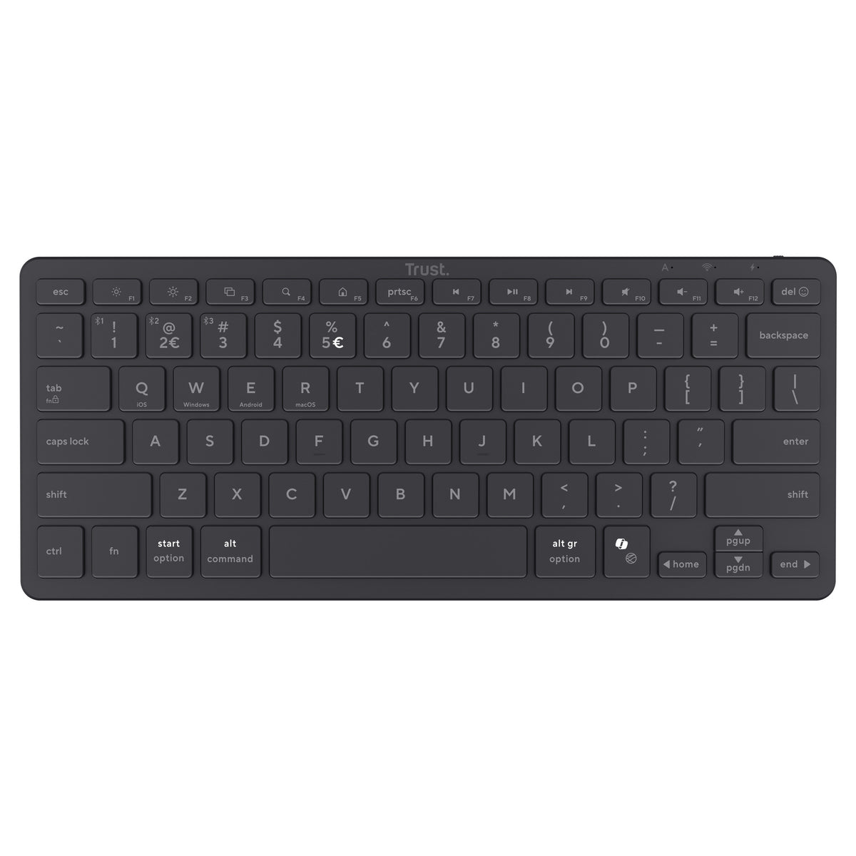 Trust nado ii bluetooth-tastatur (sort, us-layout (qwerty), saksekontakter, 80% (tkl), bluetooth)