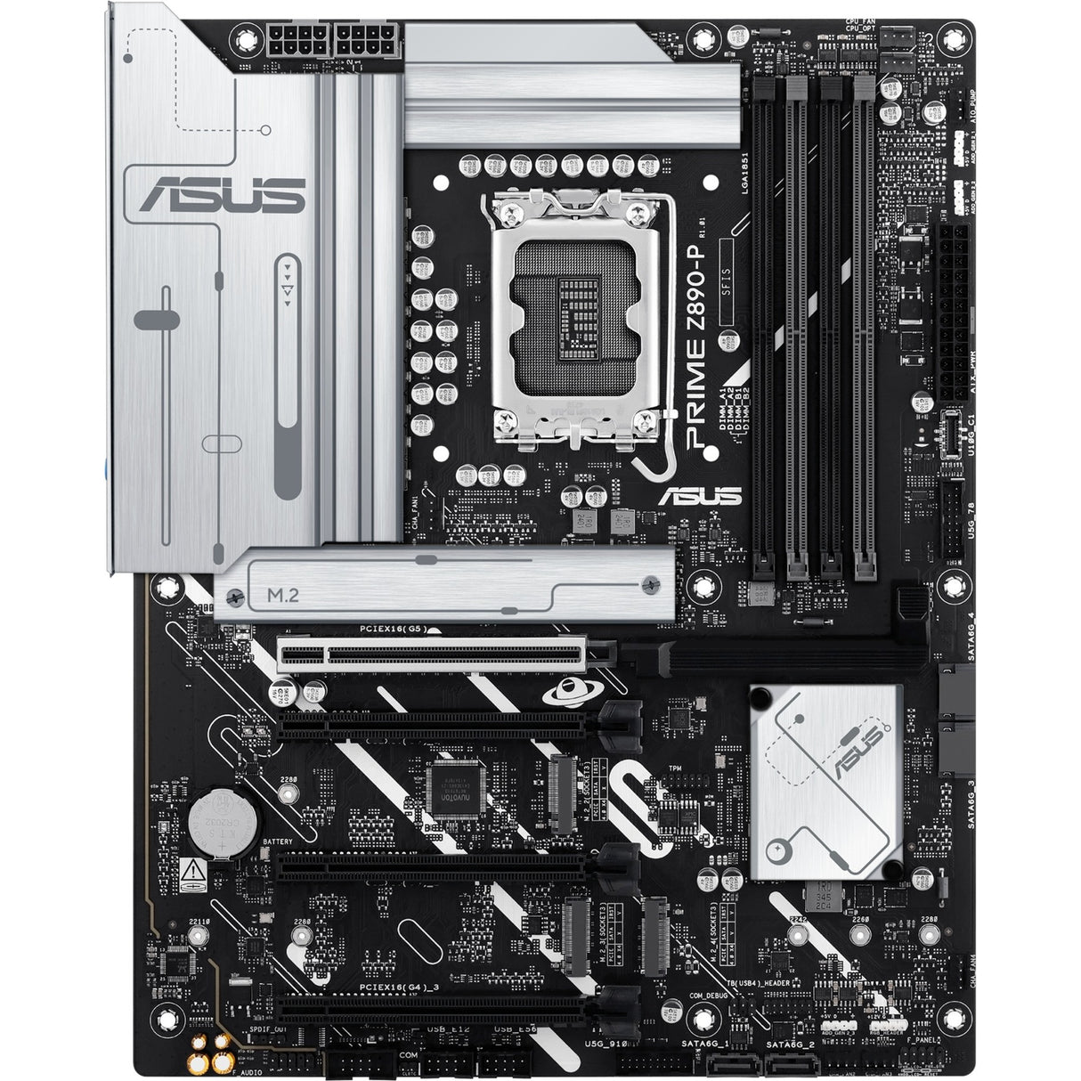 Asus Prime Z890-P Socket 1851 bundkort (RAID, 2,5 GB-LAN, lyd, ATX)