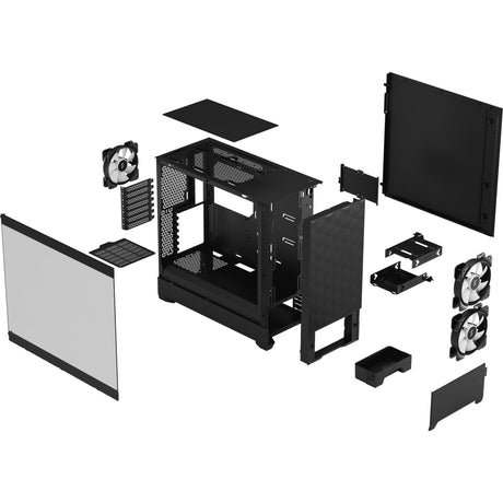Fractal design pop air rgb midi tårnhus (sort | 2x usb-a | rgb | hærdet glas)