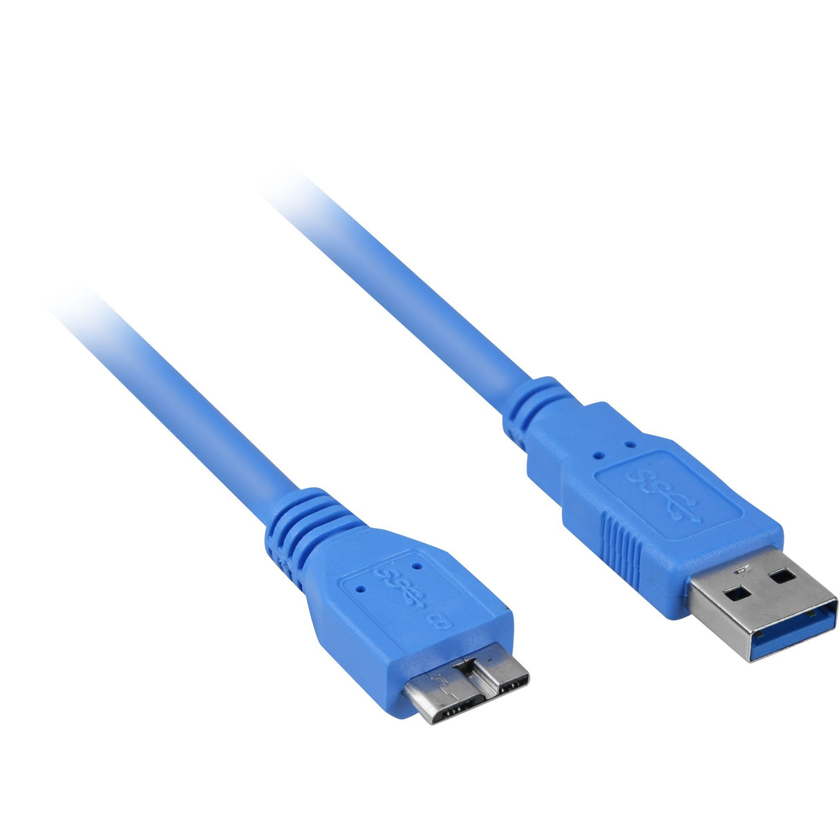 Sharkoon USB-A 3.0 til micro USB-B 3.0-kabel (blåt, 2 meter)