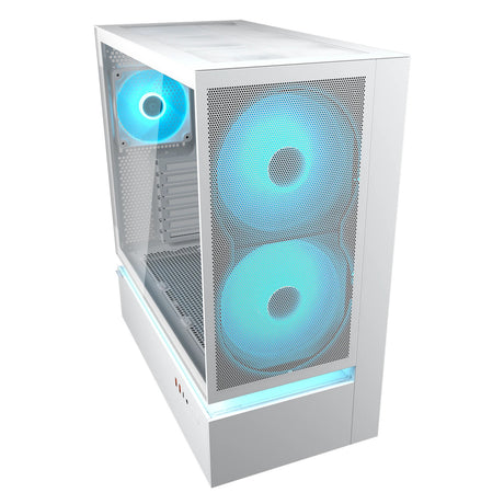 Cougar cfv235 mesh midi tårnhus (hvid | 2x USB-A | 1x USB-C | RGB | hærdet glas)