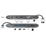Delock USB Type-C 3.1 dockingstation 4K 30 Hz (grå, USB-C, HDMI, SD, USB)