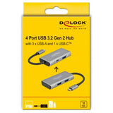 Delock ekstern USB 3.2 gen 2 USB type C-hub USB-hub (grå)