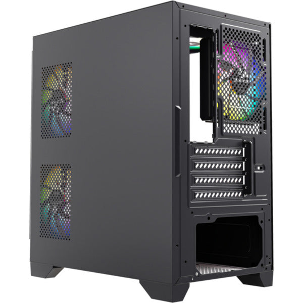 Xyz pc gear titanium view lite midi tårnhus (sort | 2x USB-A | hærdet glas)
