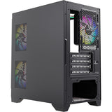 Xyz pc gear titanium view lite midi tårnhus (sort | 2x USB-A | hærdet glas)